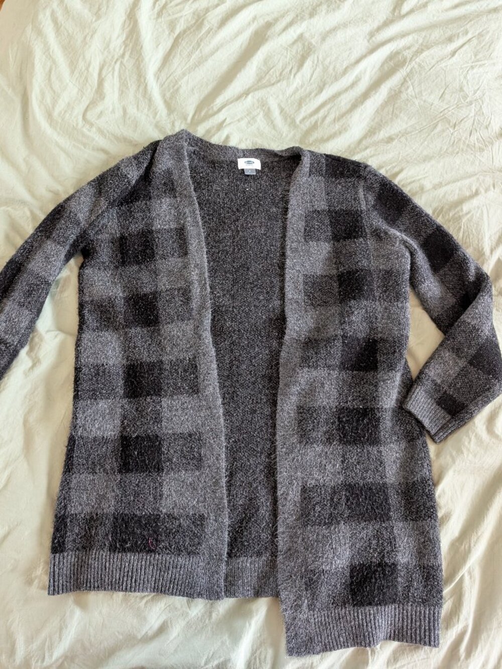 Old Navy Black/Gray Checkered Cardigan